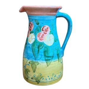 Fleur Bleue By Nanette Vacher Ambiance Collection Pitcher Floral Pottery